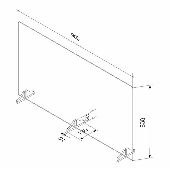 コロナウイルス飛沫感染予防 アクリル パーテーション スタンドタイプ L90 板厚3mm