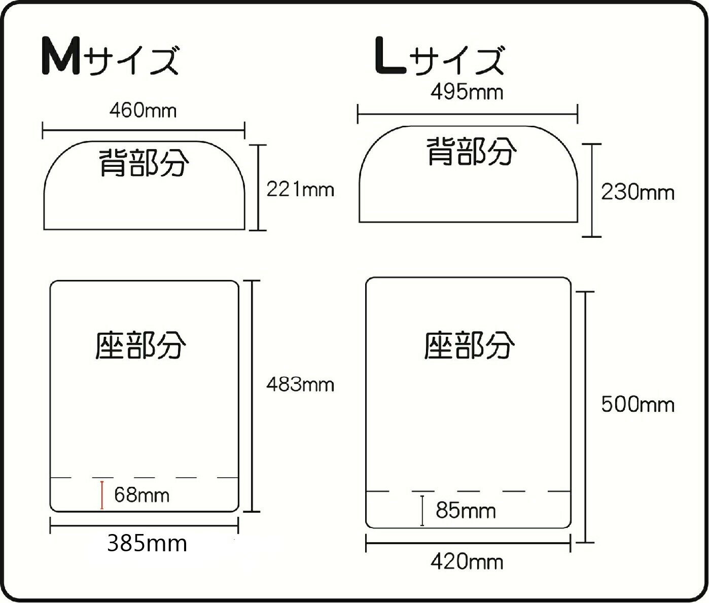 椅子カバーサイズ表