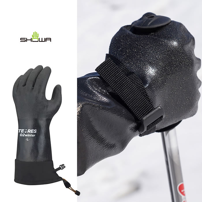 防水グローブ テムレス SHOWA TEMRES 02 WINTER BLK (LL) glove スキー バイク (231128)