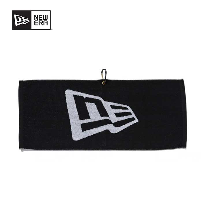 【30日-1日全品P5倍! SPUで最大18倍】ニューエラ ゴルフ タオル NEW ERA GOLF TOWEL BLK (11099644) [カラビナ付き] 今治 吸水 速乾 ストック [メール便] [220221]