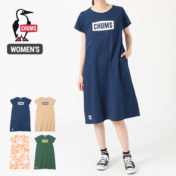 チャムス レディース ワンピース Chums [ CH18-1259 ] CHUMS Logo Dress チャムスロゴドレス 半袖 [230221]