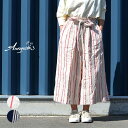 イチアンティークス パンツ ichi Antiquites (800929) LINEN STRIPE PT リネンストライプワイドパンツ 