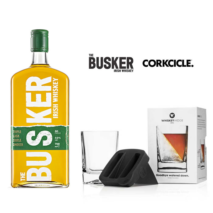 バスカー アイリッシュウイスキー グラスセット (BUSK-BLND-70CL ) 1本 / CORKCICLE コークシクル (7001) WHISKEY WEDGE セット