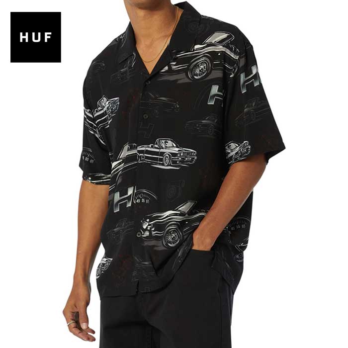 HUF ϥ ߥ (BU00181) DROP TOP S/S RESORT SHIRT BLK Ⱦµ ϥ  [230531]