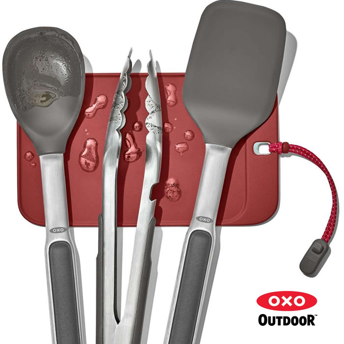 オクソー アウトドア クッキングツールセット 9108900 OXO OUTDOOR 4-PIECE CAMP STOVE COOKING SET シリコン スプーン ターナー トング [230424]【SPS2403】