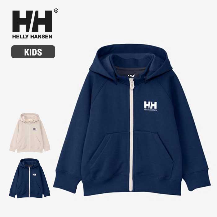 ロゴフルジップスウェットフーディー（キッズ） K Logo Full-zip Sweat Hoodie HELLY HANSENが大切にしているフィールド、海への環境配慮型素材を採用した裏起毛スウェットシリーズのフルジップパーカ。 コットンとポリエステルの混紡素材で、ナチュラルな風合いと乾きやすさが両立。汗をかいても早めに乾くので、アクティブに遊ぶ子どもにぴったりです。海洋プラスチックゴミを再生させた海洋リサイクルポリエステル（ポリエステルのリサイクル原料率100％）を素材の一部に使用しています。 肉厚感のあるスウェット生地は、やわらかな裏起毛タイプで肌触りがよく、保温力も備えています。フードはスナップボタンで取り外しができ、ブルゾンのように着ることも可能。フロント部分は子どもでも開閉しやすく、横方向に強く引くと外れる、安全性を考慮したQuick Freeファスナー。右ポケット内には、鍵や防犯ブザーなどを掛けられるキーループ付き。肌寒いときにサッと羽織るのにも便利なアイテムです。 ■素材 ＜身生地＞海洋回収リサイクルポリエステル裏起毛（ポリエステル60％、綿40％） ＜リブ＞海洋回収リサイクルポリエステルリブ（ポリエステル95％、ポリウレタン5％） ■Function キーループ付き ■原産国 中国 ■サイズ 120、130、140、150 ■カラー アイボリー、オーシャンネイビー ■サイズ寸法（実寸） (サイズ) 着丈 / 胸囲 / 裄丈 / 裾囲 / 袖口幅 (120) 44 80 57 66 8 (130) 48 84 62 70 9 (140) 52 89 67 75 9 (150) 57 94 72 80 10 ■サイズ寸法（実寸）とヌード寸法（適合サイズ）の違い サイズ寸法（実寸）は「実際の商品を平置きにした状態でメジャーにて採寸した寸法」です。ヌード寸法（適合サイズ）とは、「標準的な体の寸法に基づいた商品を作るための基準寸法」です。商品吊り札に記載されているのはヌード寸法（適合サイズ）です。（ヌード寸法＋ゆとり分＝サイズ寸法） ■計測について 外寸は手で計測しているため、商品によっては若干の誤差（1～2cm）が生じる可能性があります。素材や商品形状、付属品の有無によって計測方法が異なります。詳しくは「サイズの寸法について」をご覧ください。 フィット感を確かめるために、お手持ちのウェアを測り、サイズ寸法を比較されることをおすすめいたします。 HELLY HANSEN 130年以上の歴史がある北欧ノルウェー生まれのマリンウェアブランド。独自の防水テクノロジーを応用したアウター・ジャケットからアンダーウェアまで高機能な製品をラインナップ。 ※メーカー希望小売価格はメーカーカタログに基づいて掲載しています。