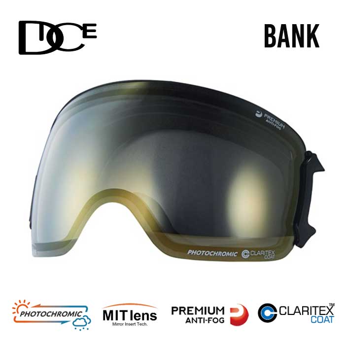 【10日最大P19倍】ダイス スノーゴーグル DICE 23-24 LBK5194 (L-BK-CMIT/GRGD) BANK GDLSM スノーボード スノボ スキー goggle [231020]