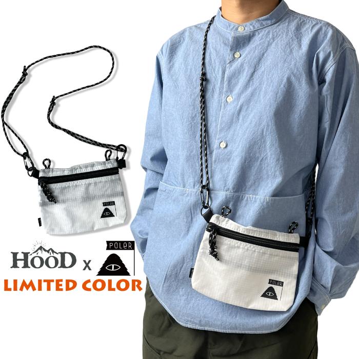 ポーラー 別注 サコッシュ ショルダーポーチ POLeR× HOOD STAFFABLE CAMP POUCH (WHT) メンズ レディース 2WAY ユニセックス ショルダーバッグ 軽量 ミニ 小さめ 薄型 おしゃれ かわいい 小物入れ スマホ入れ 白 メール便