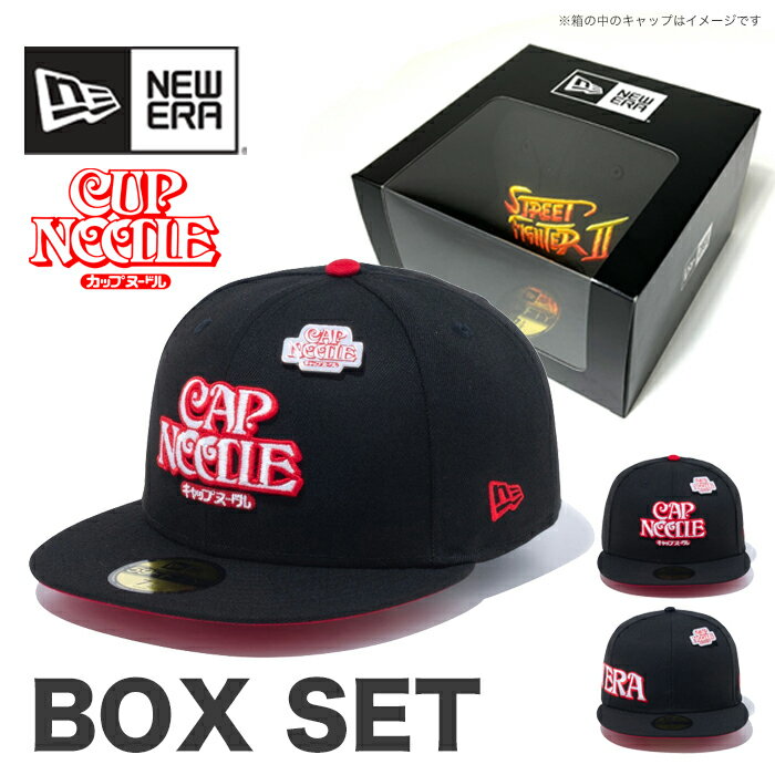 ニューエラ キャップ 59FIFTY 日清 カップヌードル コラボ フラットバイザー ベースボールキャップ ギフト 5950 CUP NOODLE BLK(14125313) (240404)