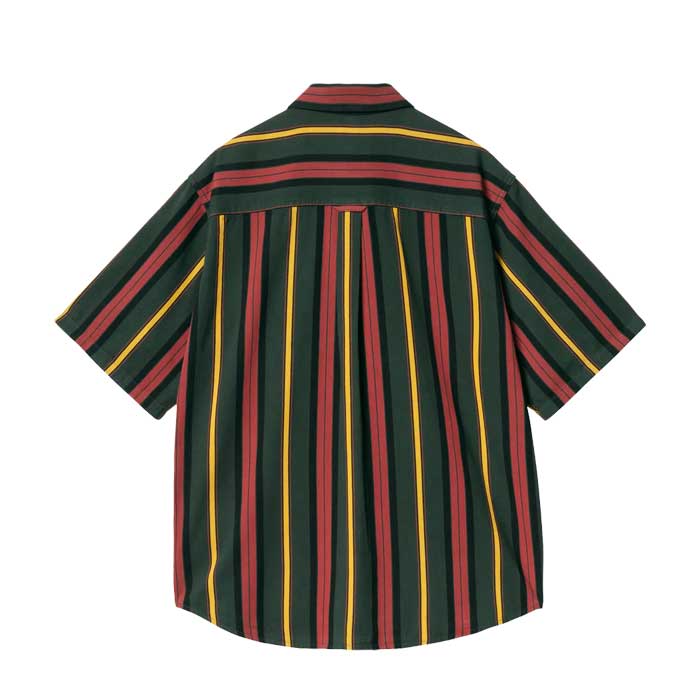 【最大P28倍!!20日は5と0のつく日!!】カーハート シャツ 半袖 CARHARTT I034536 S/S JARRELL SHIRT ショートスリーブ ジャレルシャツ ストライプ メンズ 夏服 おしゃれ オーバーサイズ ルーズフィット 夏 カジュアル ストリート ブランド Cロゴ メール便 (250427)