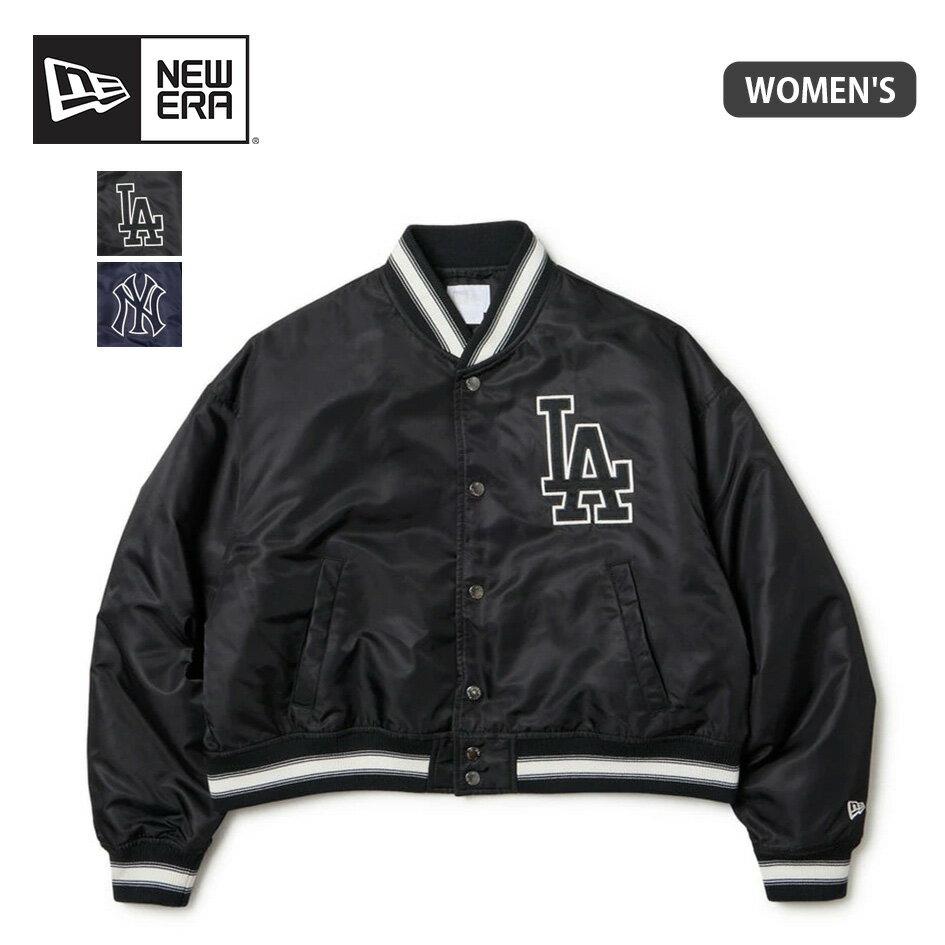 【最大P28倍!!ブラックフライデー!!】ニューエラ ジャケット レディース レディース バーシティージャケット MLB ドジャース ブラック ヤンキース ネイビー 14674698 14674697 軽量中綿 アウター S M NEWERA WS NYLON VARSITY JACKET (251011)