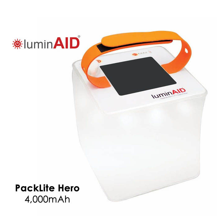 【8/4～お買い物マラソン 全品ポイント5倍-最大28.5倍】ソーラー ランタン 防災 スマホ充電 LuminAID [ PACKLITE HERO ] ルミンエイド ヒーロー 2-IN-1 SUPERCHARGER 充電式 防水 LED ソーラーパネル USB充電 [0904]通販格安セール情報　楽天　通販