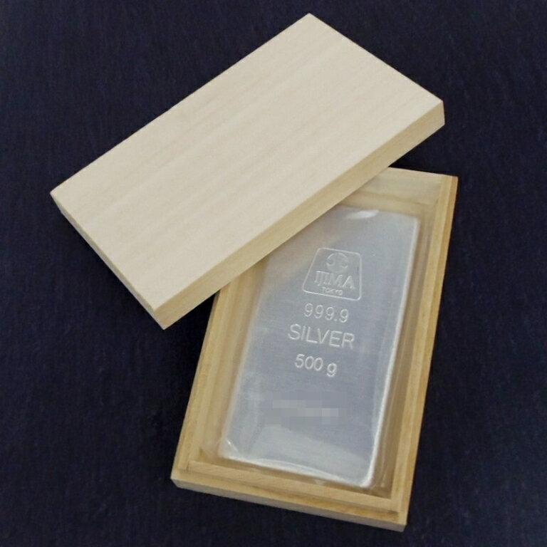 井嶋金銀工業 純銀 インゴット [桐箱付] 500g ingot シルバー/SV999.9 55522 