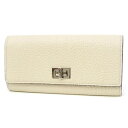 フェンディ FENDI 長財布 セレリア コンチネンタル ベージュ系 レザー 【中古】(68172)
