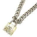 CHANEL ロックチェーンネックレス 南京錠 ココマーク 14K シルバー 【中古】(63930)