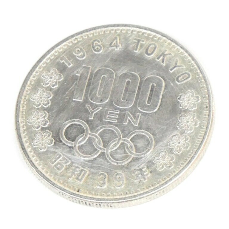 昭和39年 東京オリンピック 1000円銀貨 TOKYO 並品 記念貨幣 1964年 【中古】(65059)