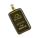 【中古】純金インゴット 5g ペンダントトップ チャーム 金メッキ枠 【中古】(68865)