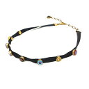 Christian Dior リボンチョーカー 黒・ゴールド・マルチ 【中古】(57083)