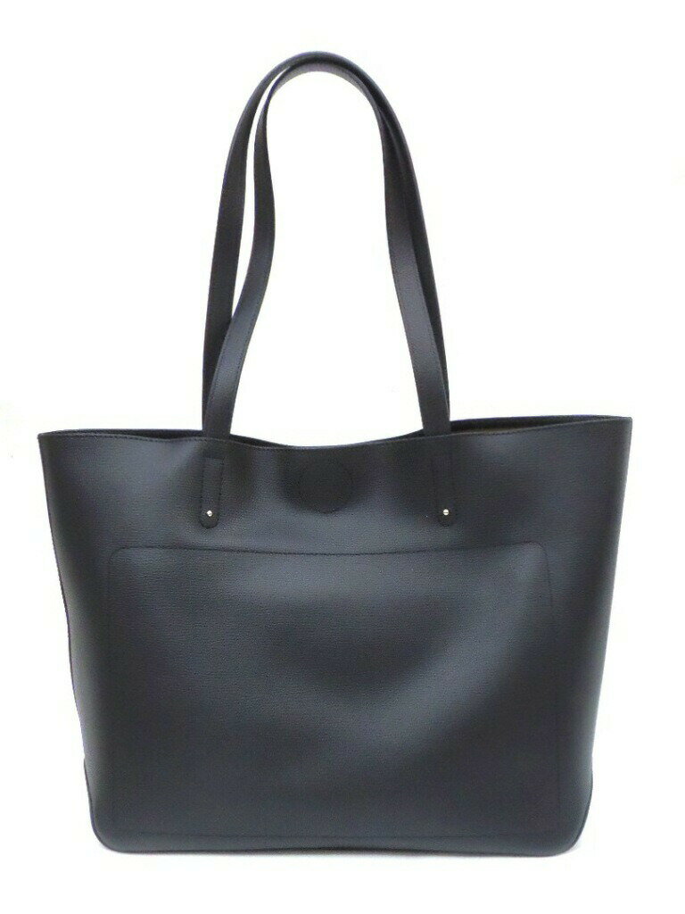 ロンシャン LONGCHAMP トートバッグ ホース 黒 レザー 【中古】(55473)