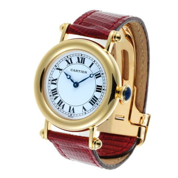 Cartier カルティエ ディアボロ LM メカニカル 手巻 W1508151 ホワイトエナメル文字盤　750YG 【中古】【時計】 1910550