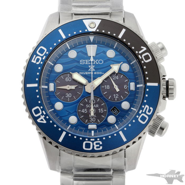 SEIKO PROSPEX SAVE The Ocean Chronograph Diver Solar Sbdl059 V175-0Ev0