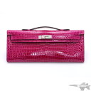 HERMES エルメス ケリーカット シルバー金具 クラッチ ハンドバッグ 05282CK-L3 ローズパープル ポロサス 【中古】【バッグ】 2200225