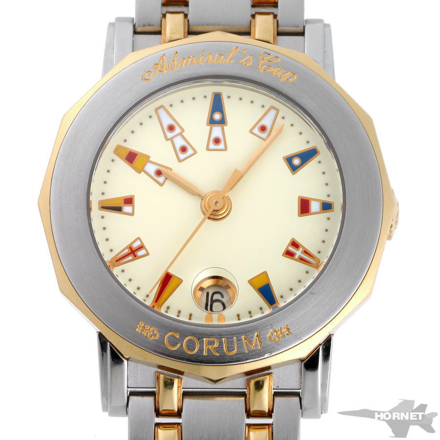 CORUM コルム アドミラルズカップ クォーツ 39.130.21 V585 アイボリー文字盤 SS / GP 【中古】【時計】 2210146