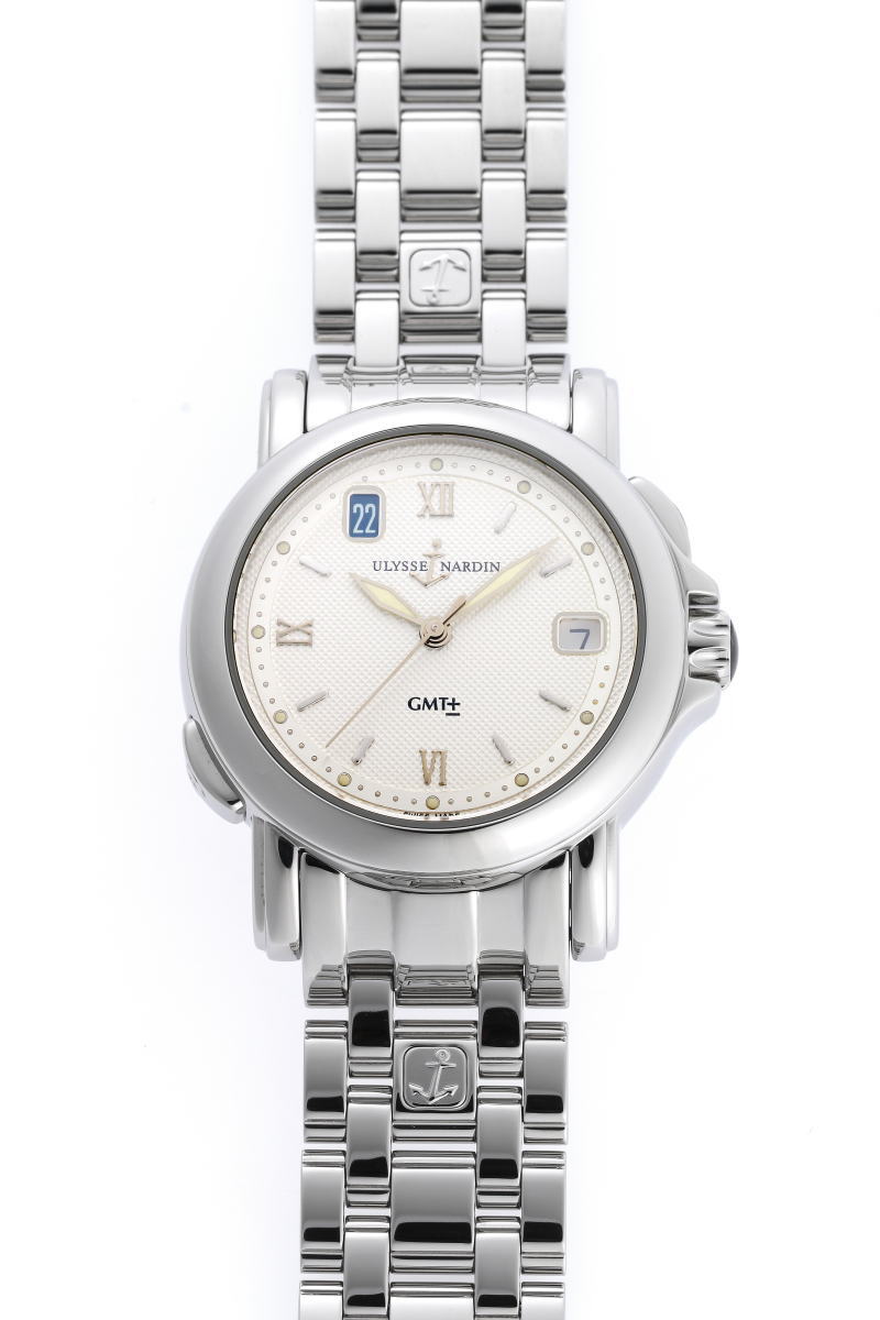 ULYSSE NARDIN ユリスナルダン サンマルコ GMT オートマチック 203-22 シルバー文字盤　SS 【中古】【時計】 2210339