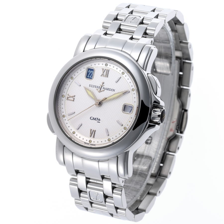 ULYSSE NARDIN ユリスナルダン サンマルコ GMT オートマチック 203-22 シルバー文字盤　SS 【中古】【時計】 2210339
