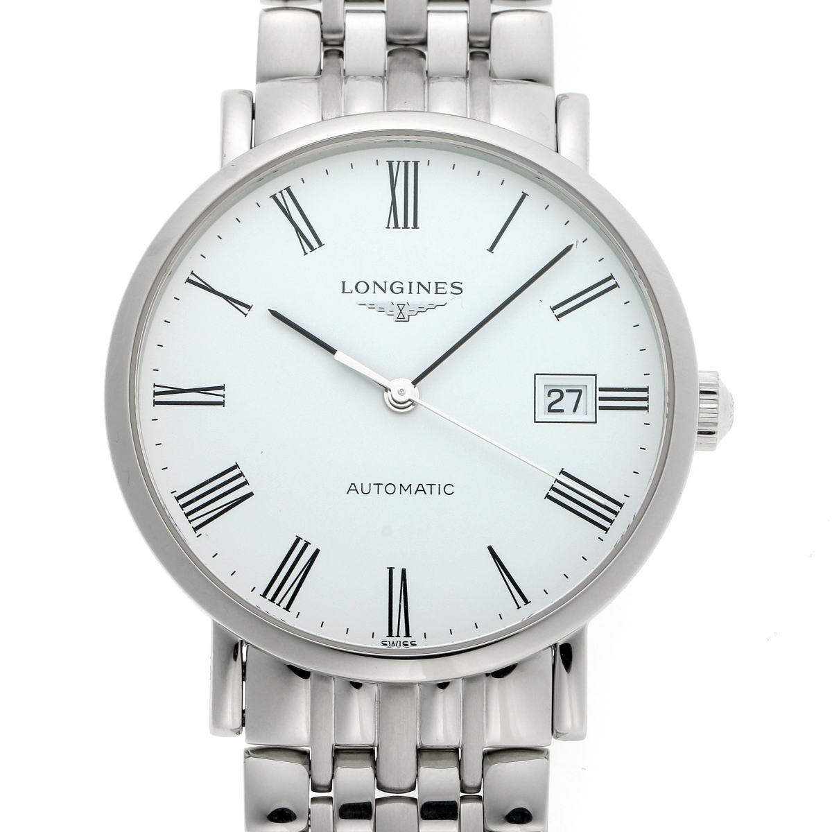 LONGINES ロンジン エレガントコレクション オートマチック Cal.L888.2 L4.810.4.11.6 ホワイト文字盤 SS 【中古】【時計】 2310210