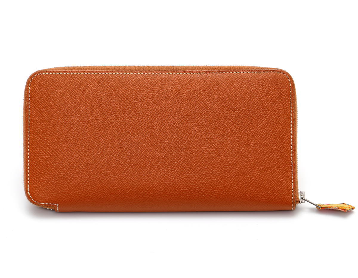 HERMES エルメス アザップ ロング シルクイン ラウンドファスナー長財布 - ヴォーエプソン ゴールド 【中古】【財布・小物】 2300122