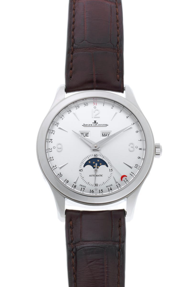 JAEGER-LECOULTRE ジャガールクルト マスター カレンダー ムーンフェイズ オートマチック Cal.866 Q1558420 / 176.8.12.S シルバー文字盤　SS 【中古】【時計】 2410141