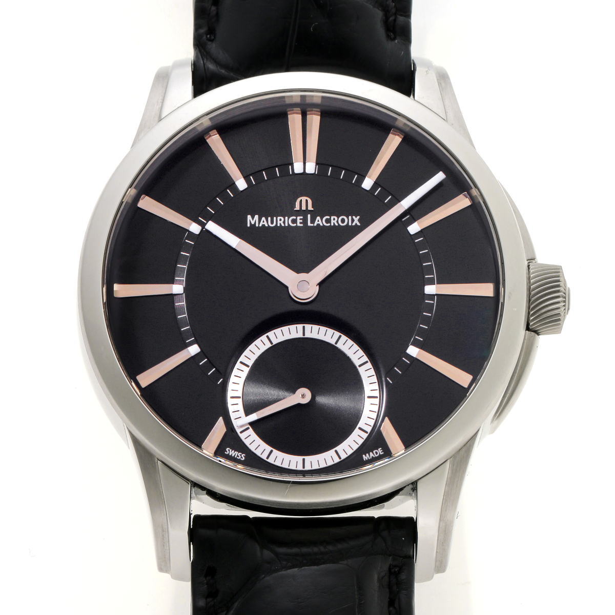 MAURICE LACROIX モーリスラクロア ポントス スモールセコンド 手巻 Cal.ML108 PT7558 ブラック文字盤 SS 【中古】【時計】 2410311