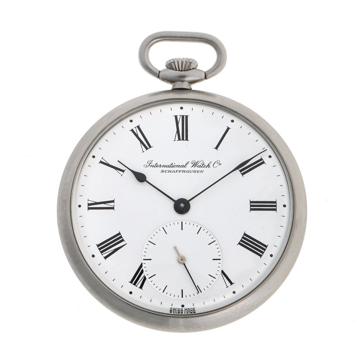IWC インターナショナルウォッチカンパニー ポケットウォッチ スモールセコンド 手巻 Cal.972 ホワイト文字盤 SS 【中古】【時計】 2410344