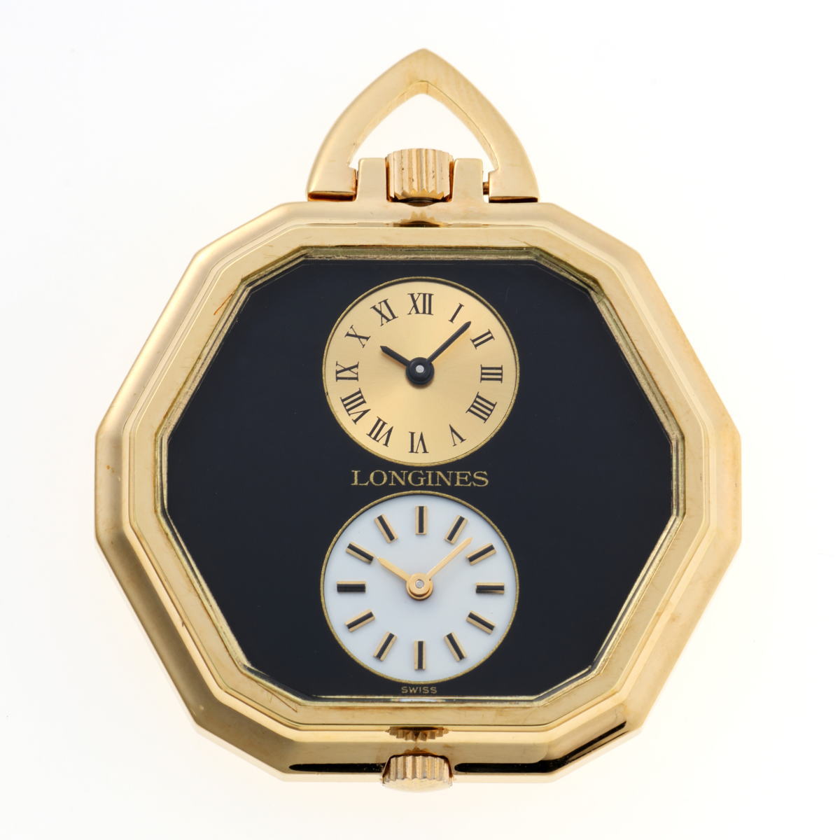 LONGINES ロンジン デュアルタイム ポケットウォッチ 手巻　Cal.L15 AS1977-2 15L-W1055 マルチカラー文字盤　GP 【中古】【時計】 2510097