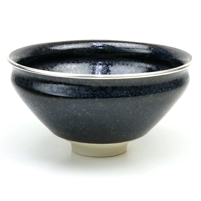 茶道具 天目茶碗 天目茶碗 油滴 白素地 香泉作