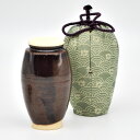 【茶道具】茶入 横糸目 陶若窯作 ラクト蓋 桐箱入り