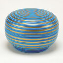 茶道具 菓子器菓子鉢 食籠(じきろ)浅黄交趾 千筋 御室窯 作 21cm×14cm 桐箱入り