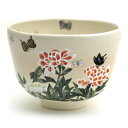 若冲写 5月 蝶と芍薬茶碗 山岡善昇作