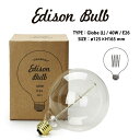 Edison bulb エジソンバルブ グローブ Lサイズ 40W/E26 電球 DETAIL レトロ 照明 カーボン