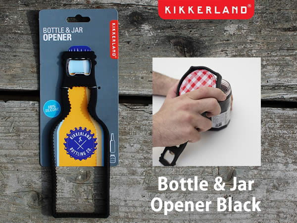 Bottle & Jar Opener Black ボトル&ジャーオープナーブラック 栓抜き KIKKERLAND DETAIL