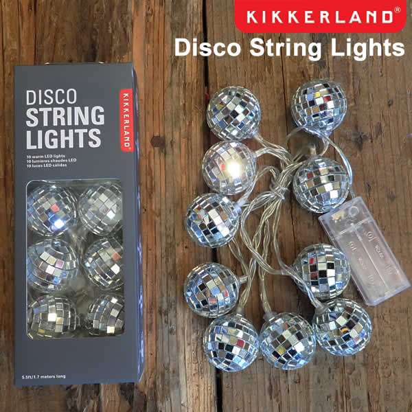 Disco String Lights ディスコストリングライト ミラーボール 乾電池式 LED ディスプレイ DETAIL KIKKERLAND キッカーランド