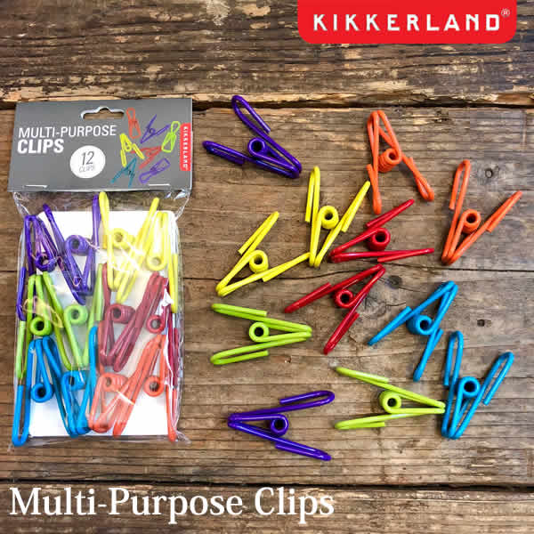 Multi-Purpose Clips マルチパーパスクリップ 12個入り 洗濯ばさみ KIKKERLAND DETAIL