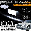 送料無料 トヨタ クラウン アスリート ロイヤル 180系 GRS180 GRS181 GRS182 GRS183 GRS184 BrightRay T10 LED バルブ 1年保証 ナンバー灯 ライセンスランプ ホワイト ゼロクラウン