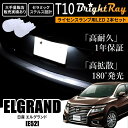 送料無料 日産 エルグランド E52 BrightRay T10 LED バルブ 1年保証 ナンバー灯 ライセンスランプ ウェッジ球 ホワイト ポジションランプ...