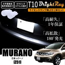 送料無料 日産 ムラーノ Z51 BrightRay T10 LED バルブ 1年保証 ナンバー灯 ライセンスランプ ウェッジ球 ホワイト ポジションランプ ルームランプにも