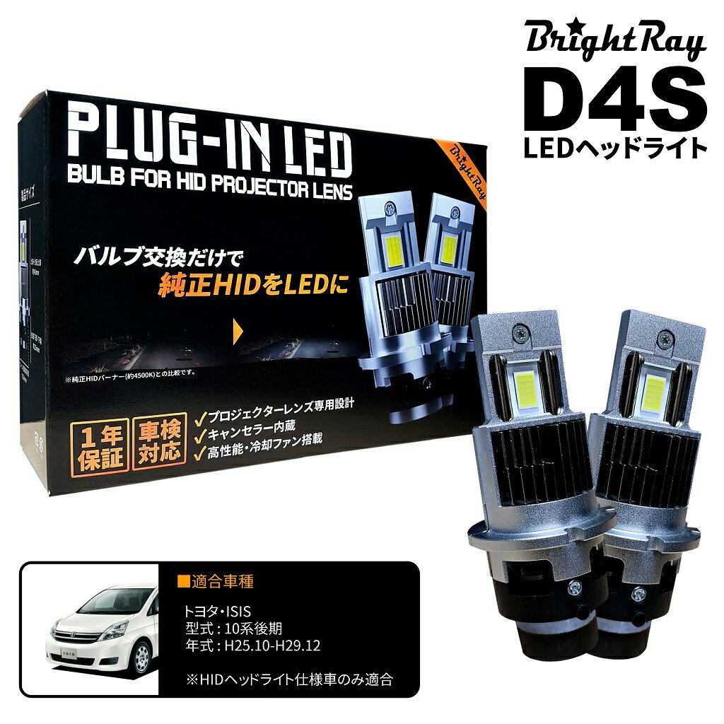 送料無料 1年保証 トヨタ エスティマハイブリッド AHR20W 中期 (H24.5-H28.5) 純正HID用 BrightRay D4S LED ヘッドライト 車検対応