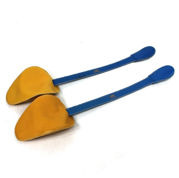 エルメス シューキーパー ブルー×イエロー p902 【中古】