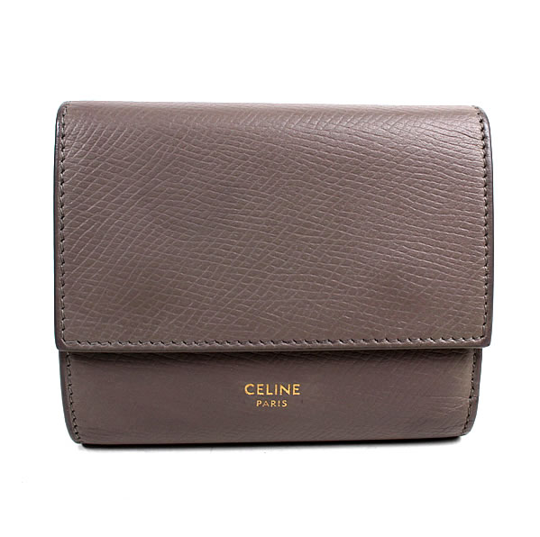 Rakuten - セリーヌ　三つ折り財布　ミニ財布　グレージュ　p384 【中古】