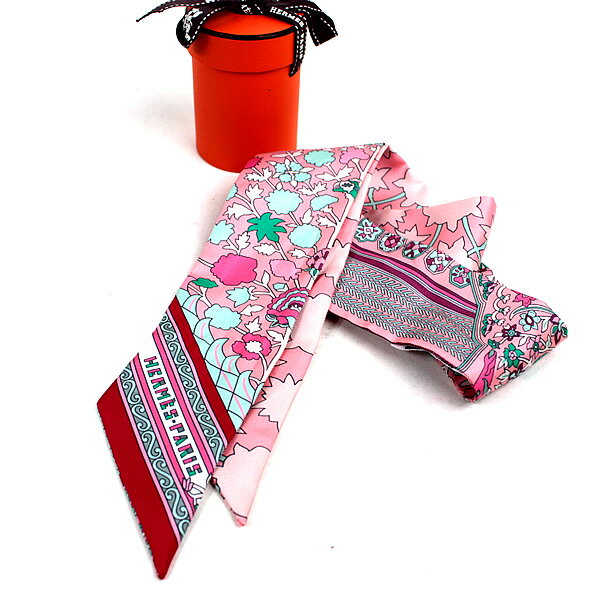 エルメス ツイリー　スカーフ　ネクタイ　レディース　HERMES 新品同様　ピンク系　美品　p291のサムネイル